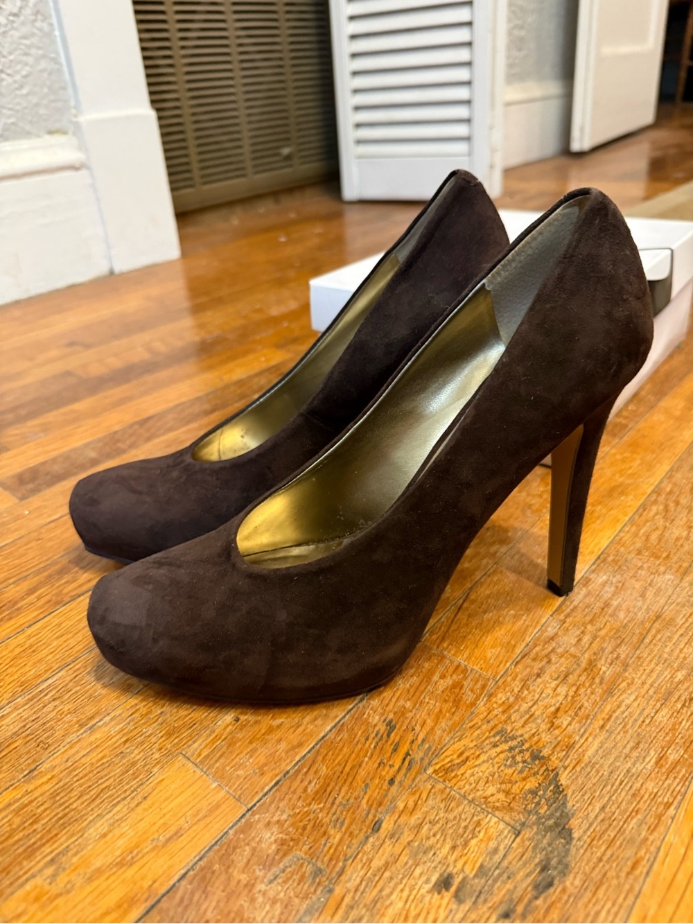 Nine West Dark Brown Suede High Heel Pumps
